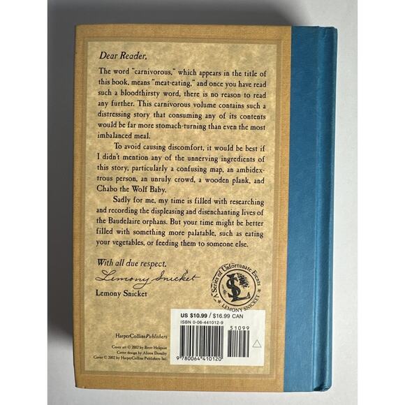 THE CARNIVOROUS CARNIVAL Book 9 Lemony Snicket 1st Edition 1st Printing USA Ed. - Picture 2 of 9